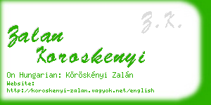 zalan koroskenyi business card